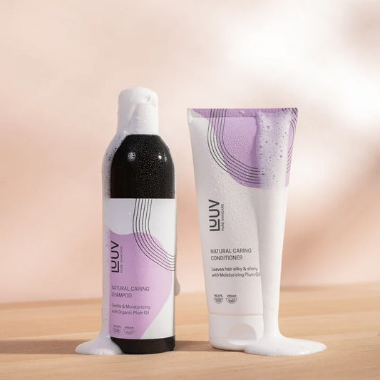Naturligt närande schampo- och balsamset med plommon-olja